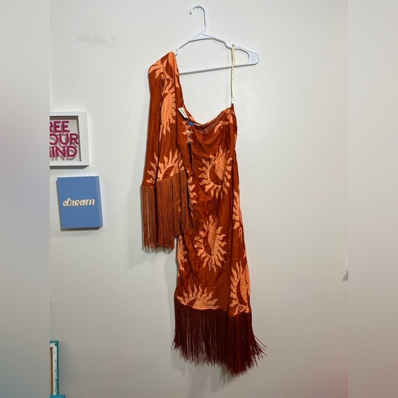 Farm Rio x Anthropologie One-Shoulder A-Line Fringe Mini Dress - Picture 4 of 10